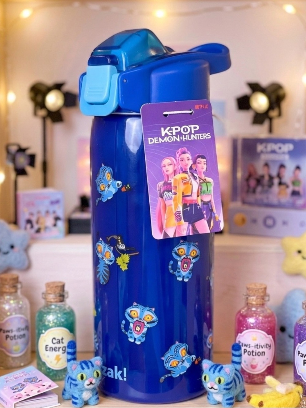 K-Pop Demon Hunters Blue Water Bottle